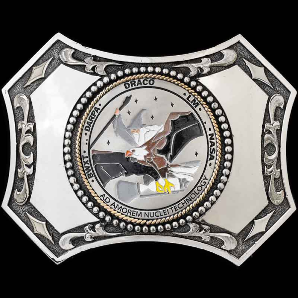 The Salem Belt Buckle features a unique shape with a masculine feel and an epic silver dual tone finish. 